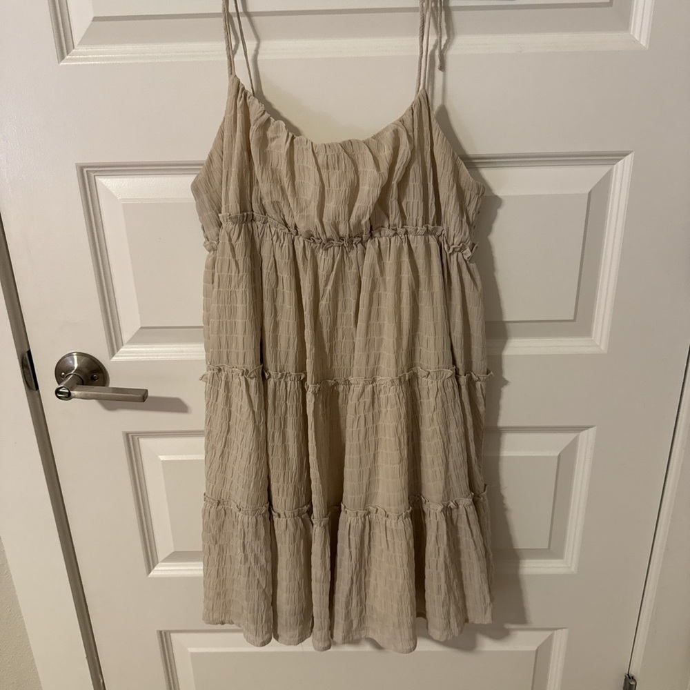 Glam Cream Smocked Dress